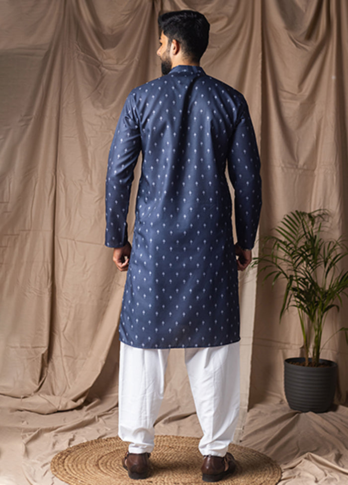Blue Silk Kurta & Pajama Set