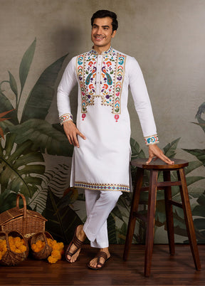 White Viscose Kurta
