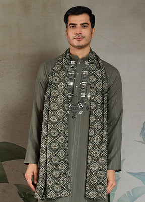 Green Viscose Kurta With Dupatta
