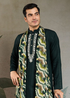 Green Viscose Kurta With Dupatta