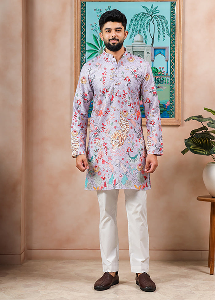 Lavender Cotton Kurta & Pajama Set