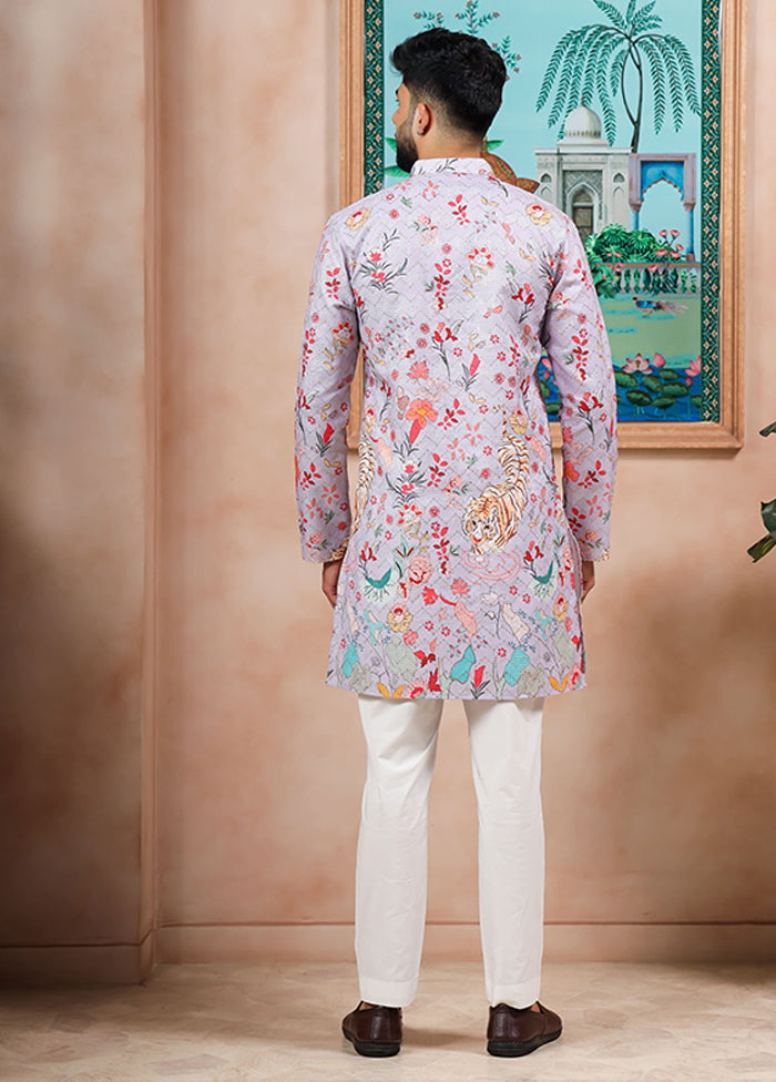 Lavender Cotton Kurta & Pajama Set