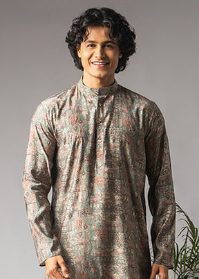 Green Silk Kurta & Pajama Set