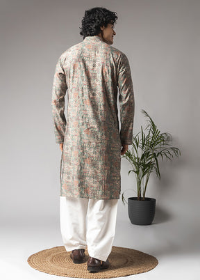 Green Silk Kurta & Pajama Set