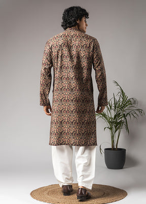 Multicolor Silk Kurta & Pajama Set