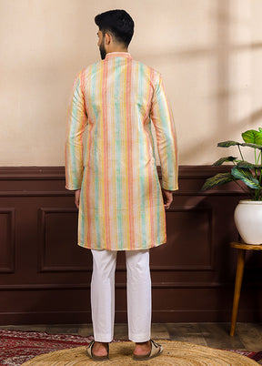 Multicolor Silk Kurta & Pajama Set