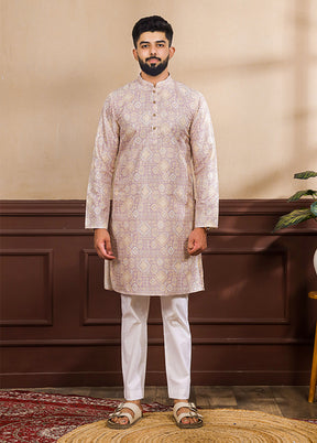 Purple Silk Kurta & Pajama Set