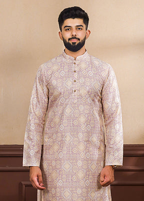 Purple Silk Kurta & Pajama Set