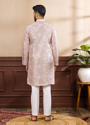 Purple Silk Kurta & Pajama Set