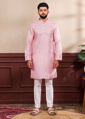 Pink Silk Kurta & Pajama Set