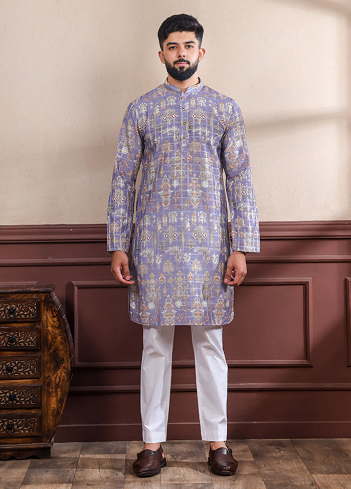 Lavender Cotton Kurta & Pajama Set