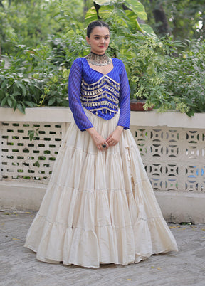 Blue Cotton Lehenga Set