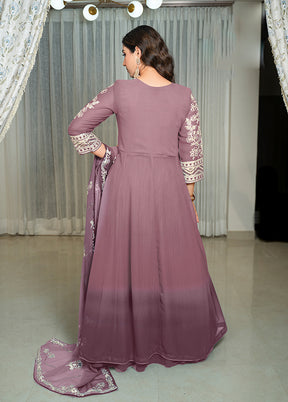 3 Pc Lavender Georgette Suit Set