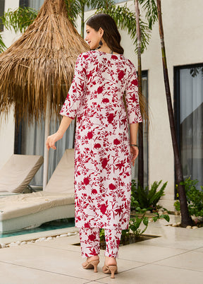 3 Pc Maroon Silk Suit Set