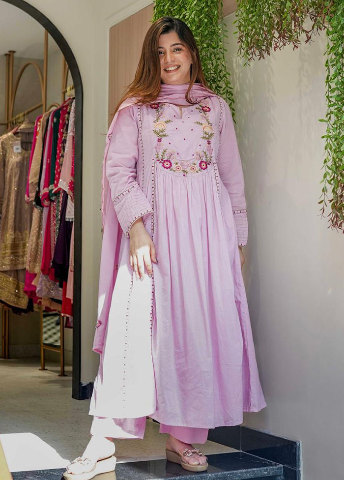 3 Pc Purple Silk Suit Set