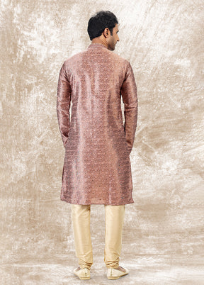 Purple Silk Kurta & Pajama Set
