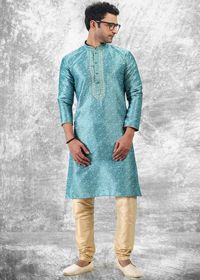 Blue Silk Kurta & Pajama Set