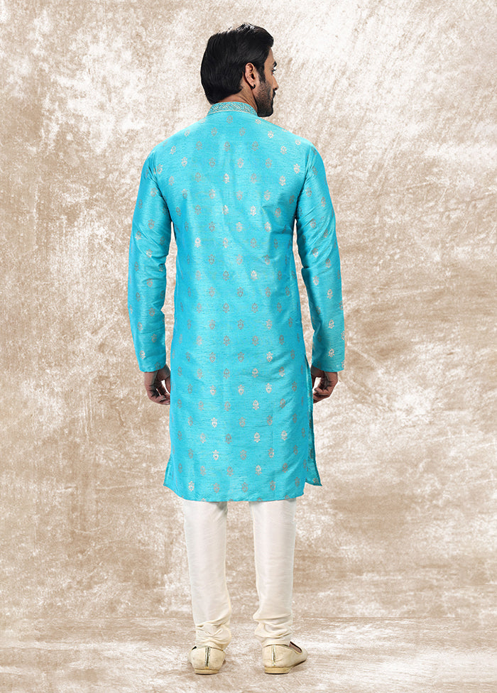 Blue Silk Kurta & Pajama Set