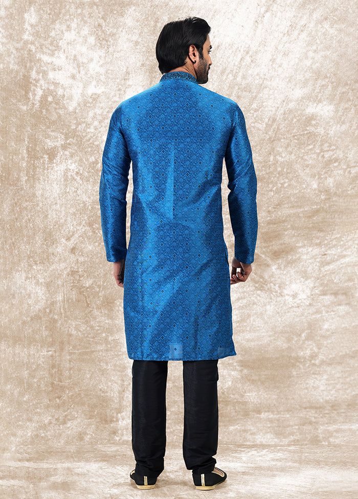Blue Silk Kurta & Pajama Set