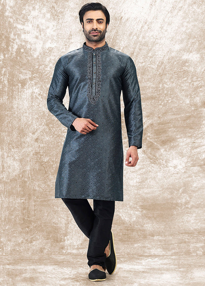 Grey Silk Kurta & Pajama Set