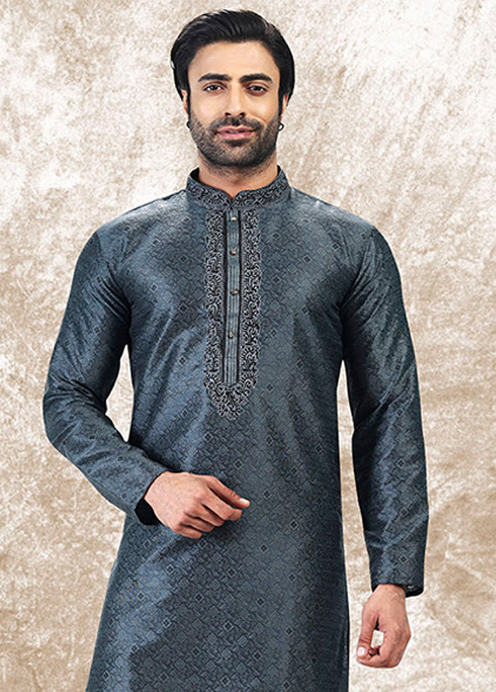 Grey Silk Kurta & Pajama Set