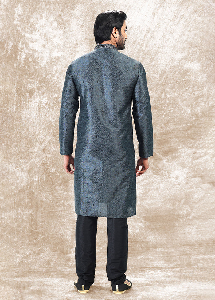 Grey Silk Kurta & Pajama Set