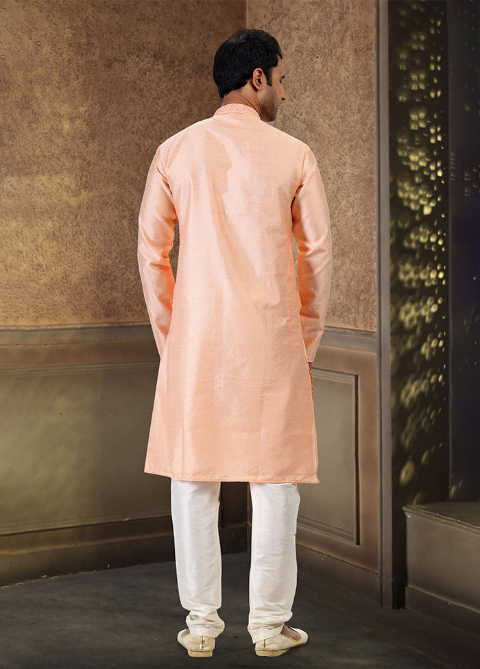 Peach Silk Kurta & Pajama Set