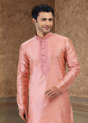 Pink Silk Kurta & Pajama Set