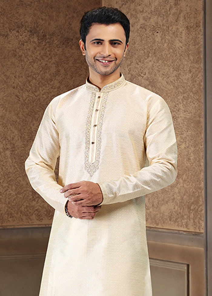 Cream Silk Kurta & Pajama Set