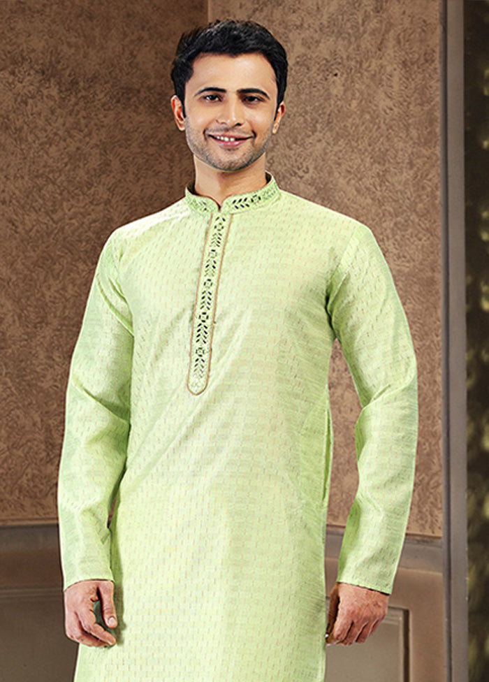 Green Silk Kurta & Pajama Set