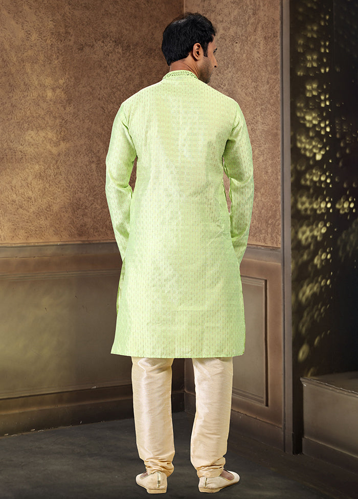 Green Silk Kurta & Pajama Set
