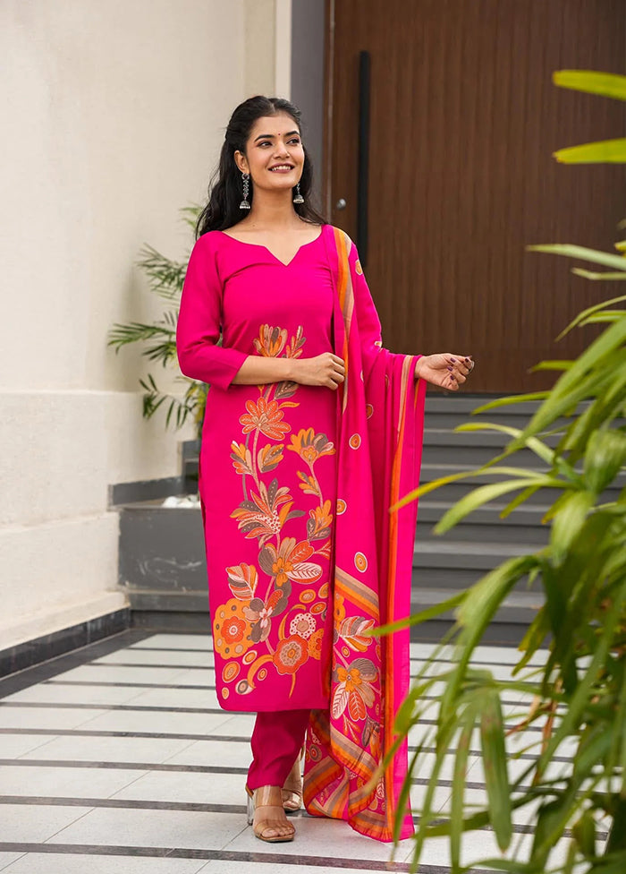 3 Pc Pink Silk Suit Set