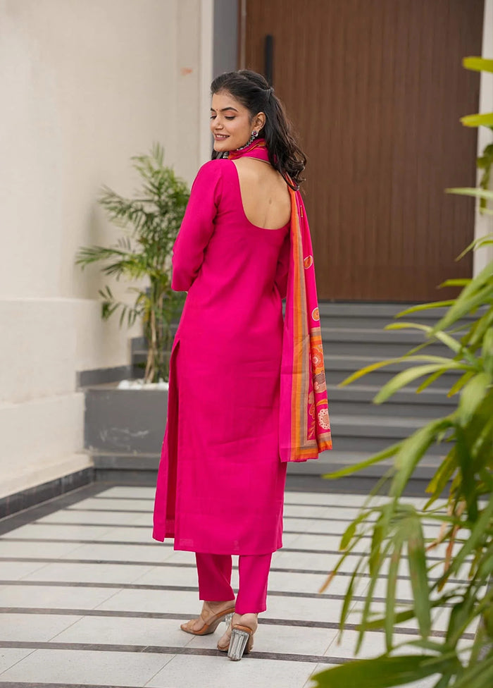 3 Pc Pink Silk Suit Set