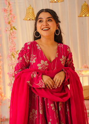 3 Pc Pink Silk Suit Set