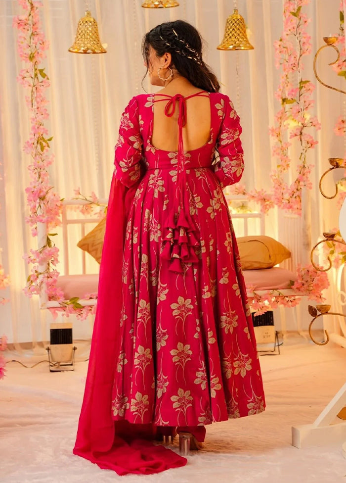 3 Pc Pink Silk Suit Set