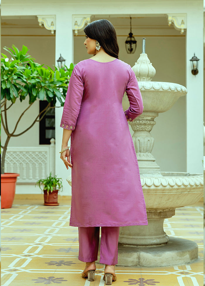 3 Pc Pink Silk Suit Set