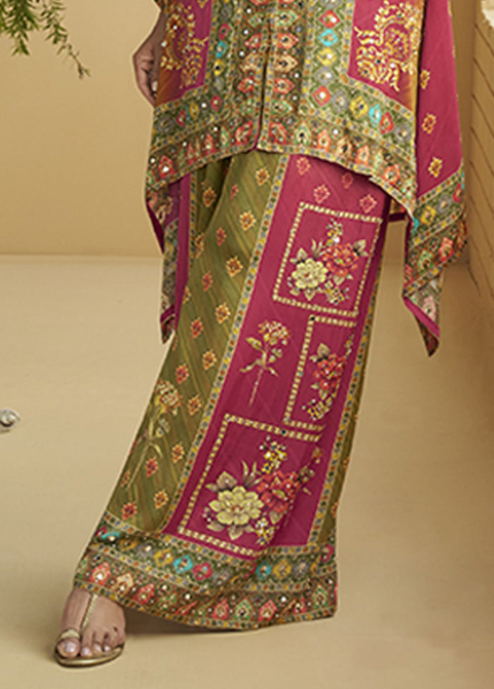 2 Pc Pink Silk Kurti Set