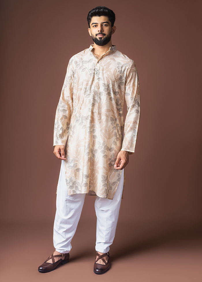 Cream Viscose Kurta & Pajama Set