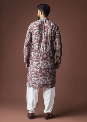 Wine Viscose Kurta & Pajama Set
