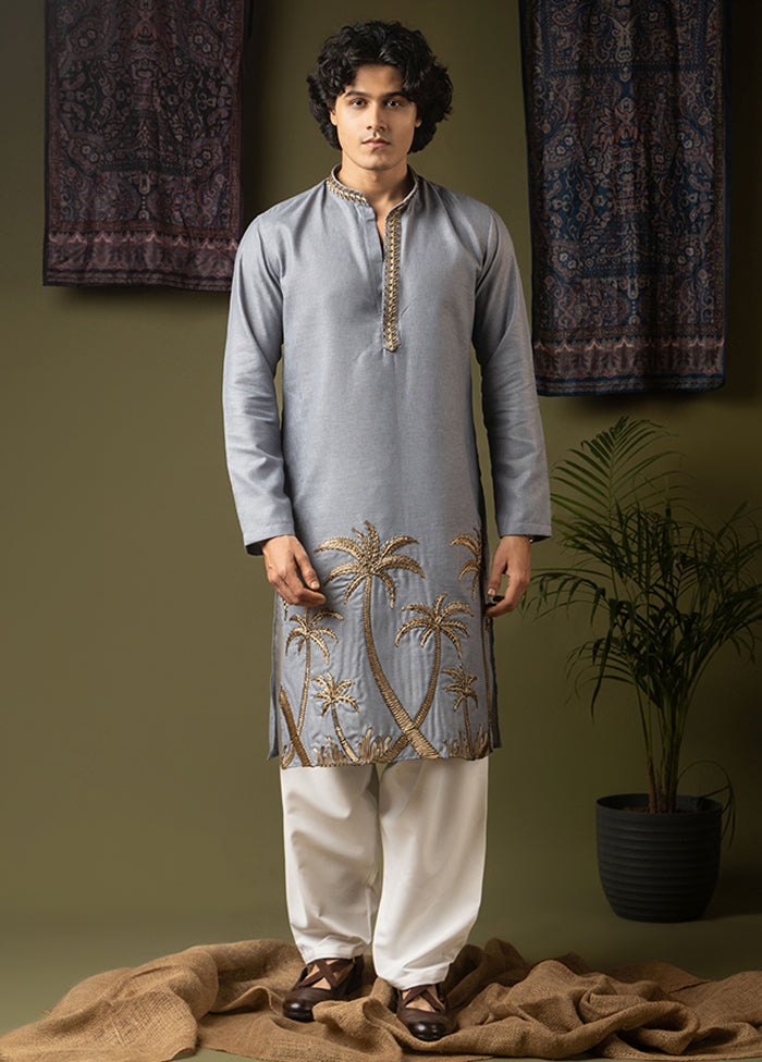 Blue Silk Kurta & Pajama Set