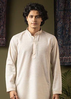 Cream Silk Kurta & Pajama Set