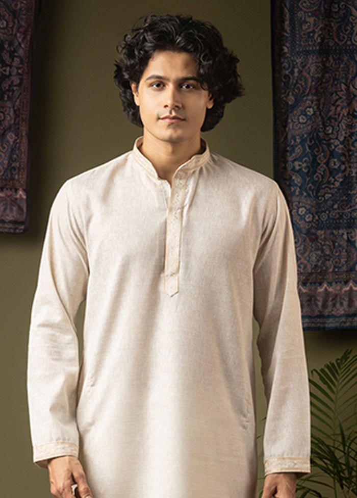Cream Silk Kurta & Pajama Set