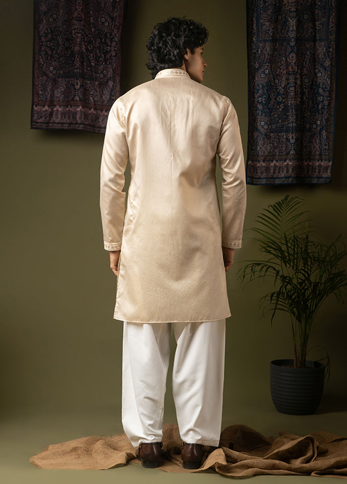 Cream Silk Kurta & Pajama Set