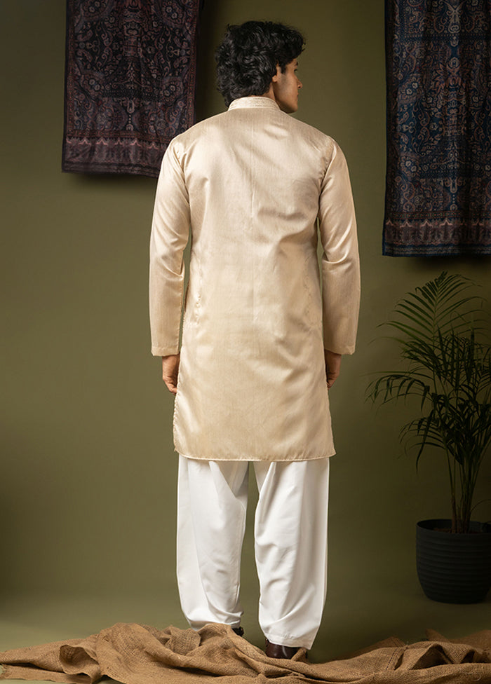 Cream Silk Kurta & Pajama Set