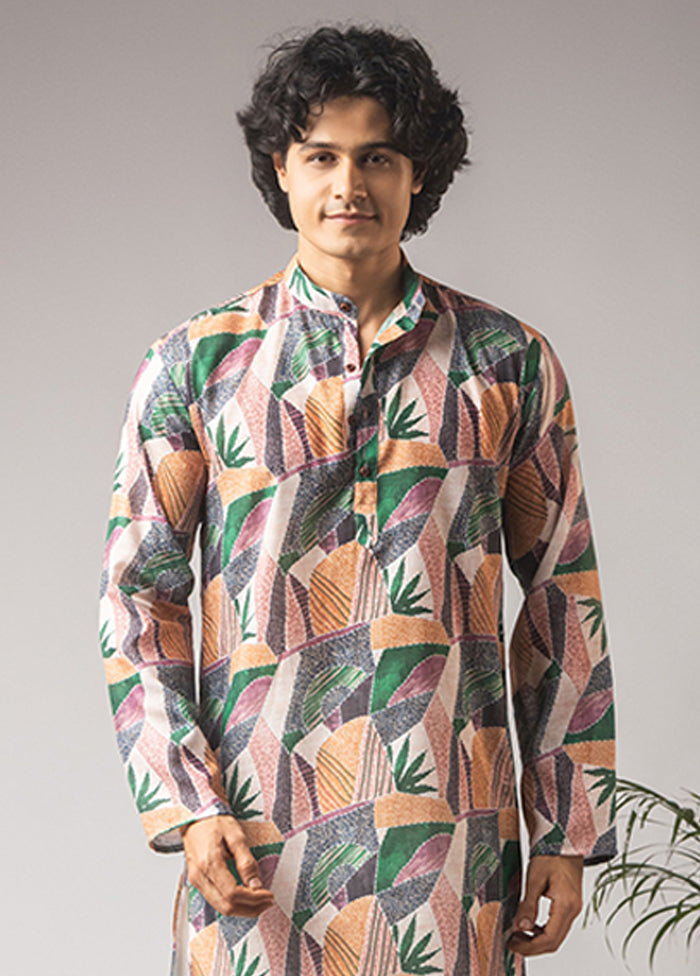 Multicolor Silk Kurta & Pajama Set