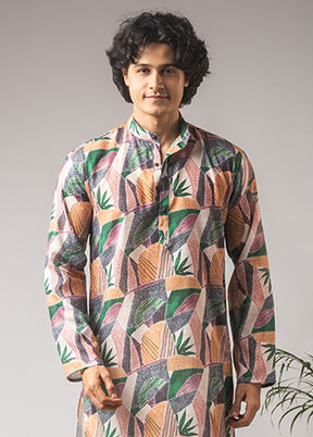 Multicolor Silk Kurta & Pajama Set
