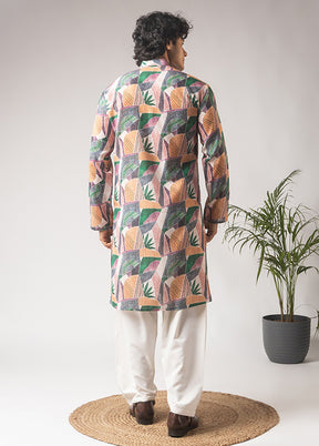 Multicolor Silk Kurta & Pajama Set