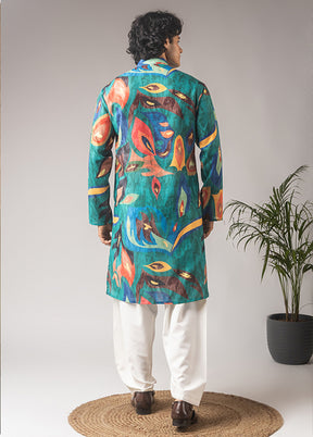 Green Silk Kurta & Pajama Set