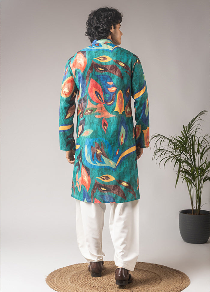 Green Silk Kurta & Pajama Set