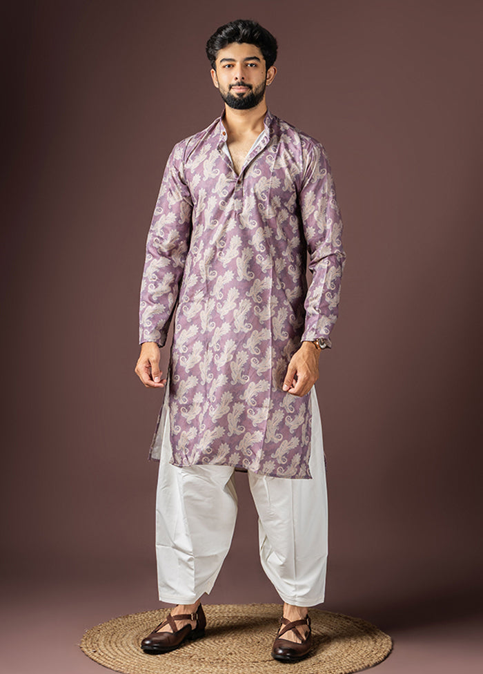 Purple Cotton Kurta & Pajama Set